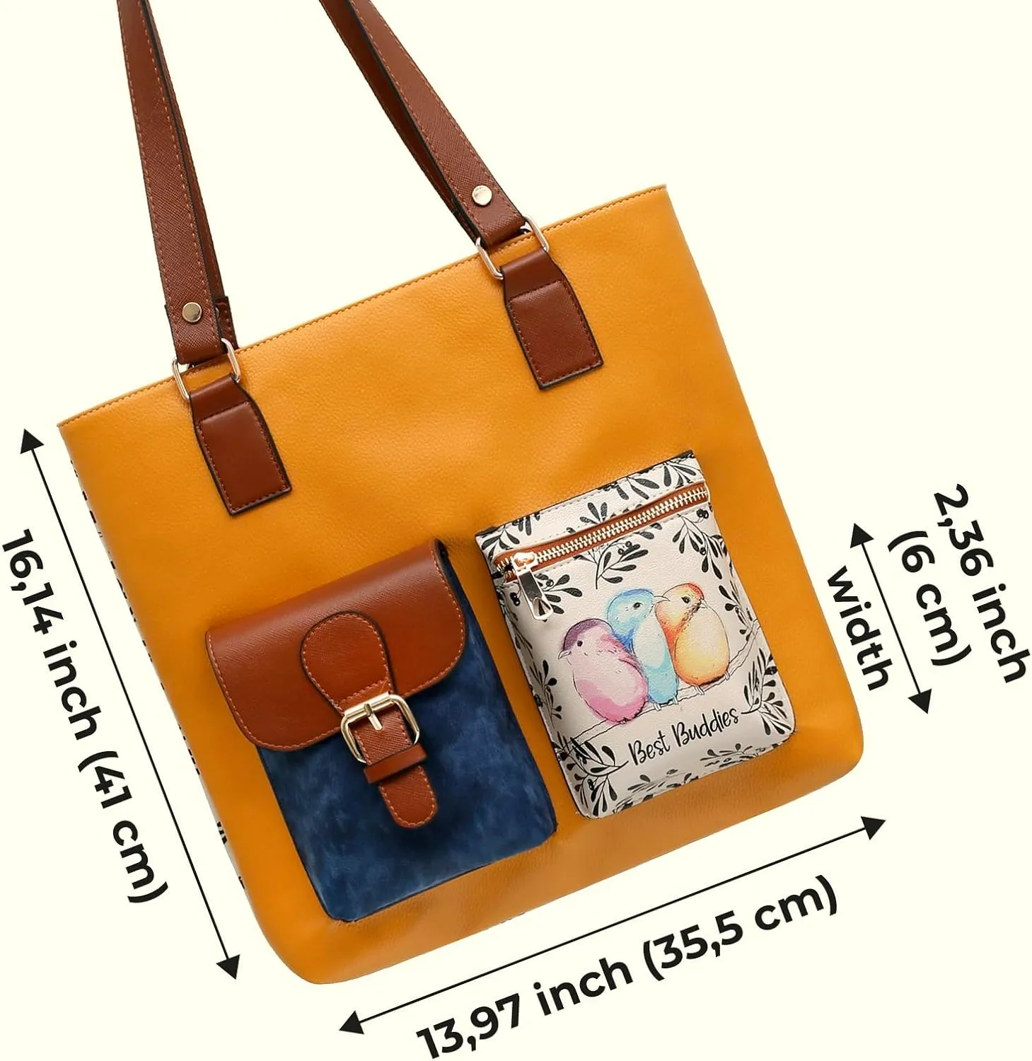 Multi Pocket Shoulder Bags for Women - Vegan Leather and Unique Design Handmade Womens Bags