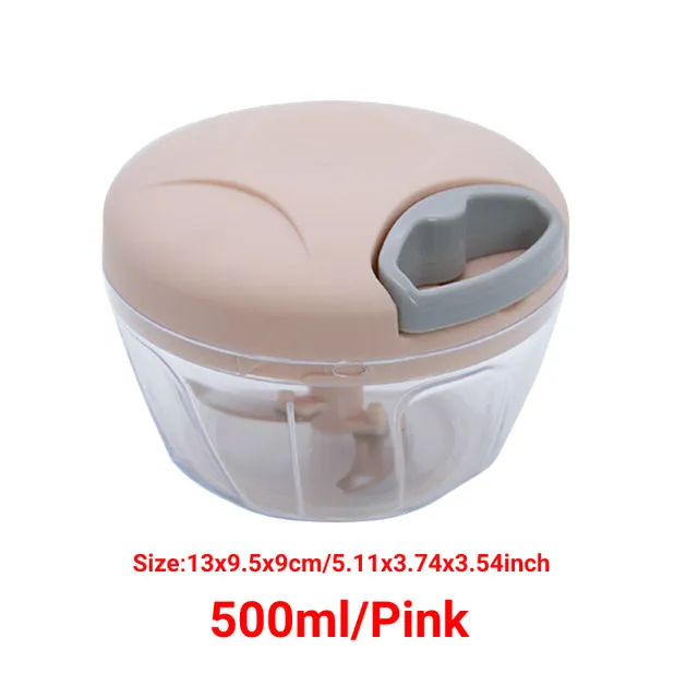 Multifunction Garlic Chopper High Speedy Chopper Vegetable Cutter Fruit Twist Shredder Manual Meat Grinder Garlic Crusher
