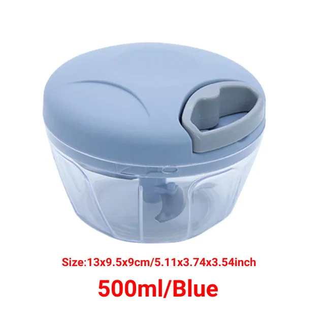 Multifunction Garlic Chopper High Speedy Chopper Vegetable Cutter Fruit Twist Shredder Manual Meat Grinder Garlic Crusher
