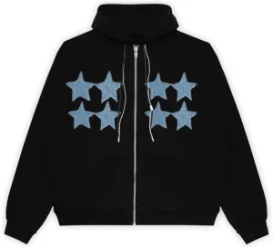 Mxiqqpltky Zip Up Hoodie Women Y2k Star Patch Graphic Hoodies Harajuku Oversized Aesthetic Sweatshirt Jacket Streetwear