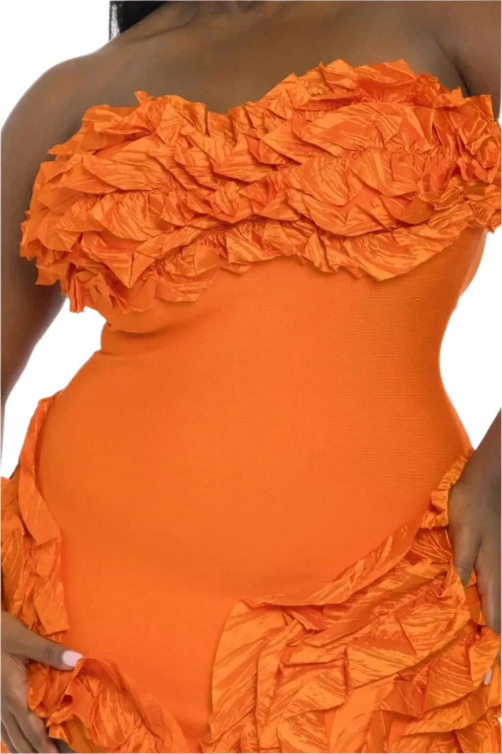 My Festivities Bandage Midi Dress-Orange