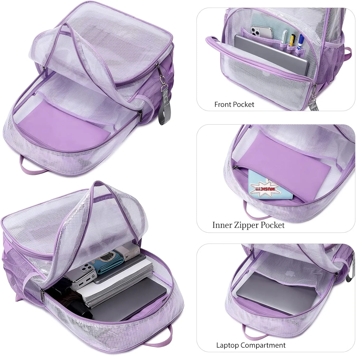 mygreen Clear Backpack, Heavy Duty School Bag for 15.6 Laptop