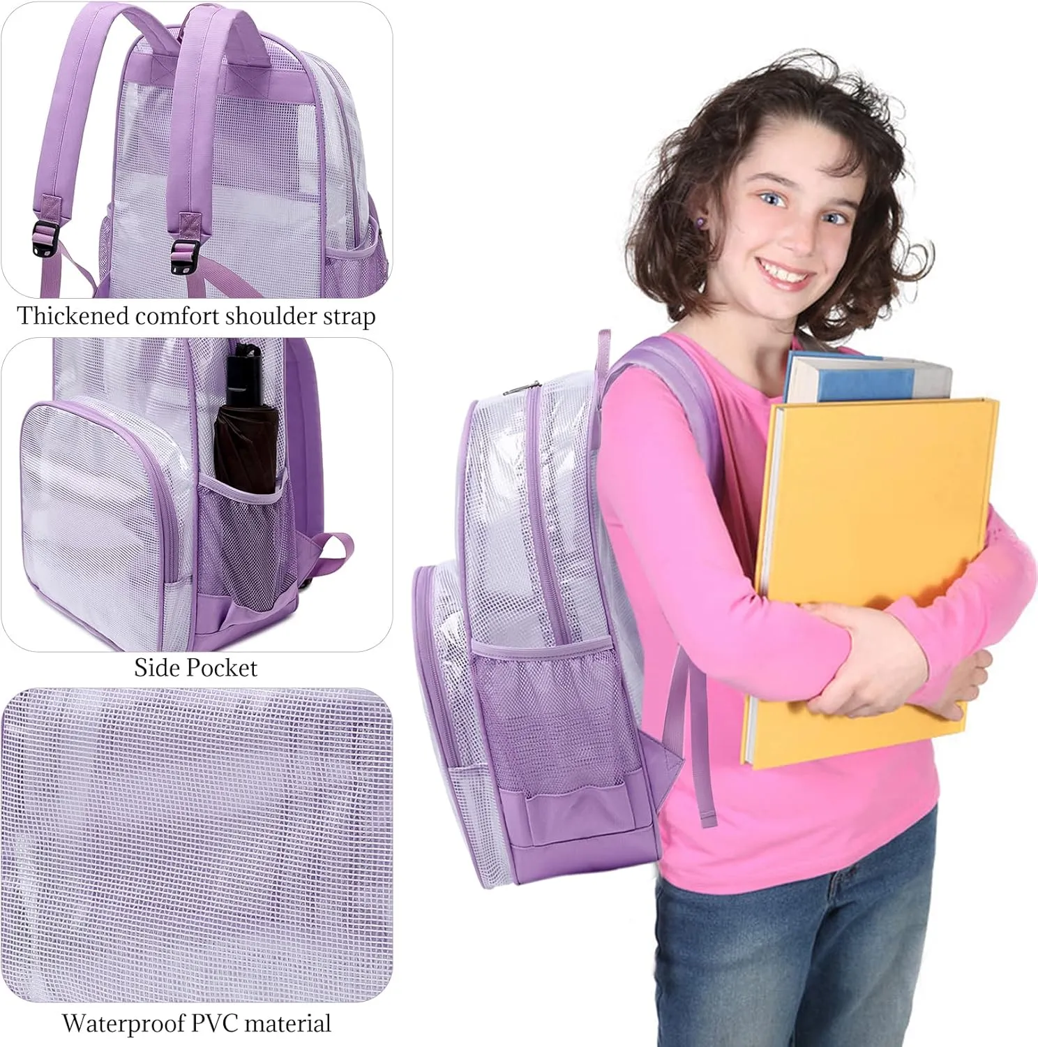 mygreen Clear Backpack, Heavy Duty School Bag for 15.6 Laptop