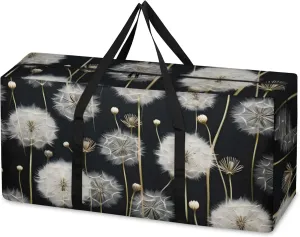Mystical Dandelion Extra Large Moving Bags Heavy Duty Storage Bags Cloth Wrap Around Handles Double Zipper Reusable Convenient Foldable Storage Tote for Travel Camping Space Save