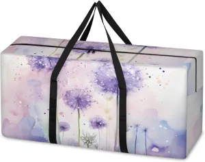 Mystical Dandelion Extra Large Moving Bags Heavy Duty Storage Bags Graffiti Dandelion Cloth Wrap Around Handles Double Zipper Reusable Convenient Foldable Storage Tote for Travel Camping Space Save