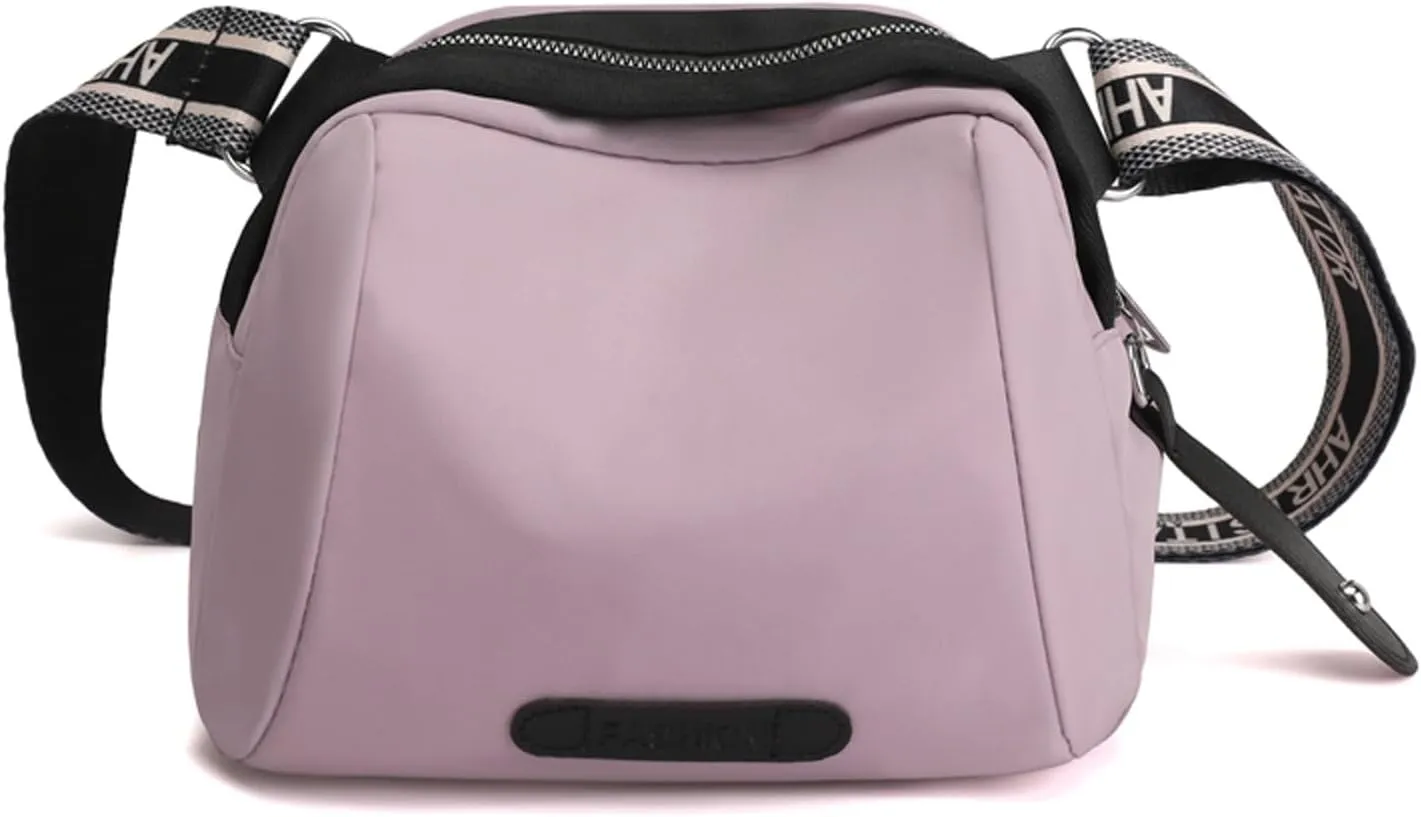 New Fashionable Casual Shoulder Bag Lightweight Nylon Fabric Women Crossbody Bags Mens Messenger Tote (Purple, One Size)
