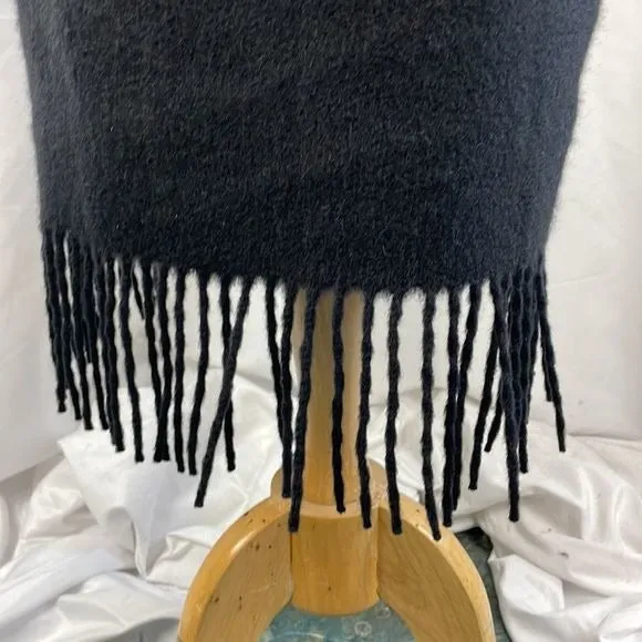 NWT SalvatoreFerragamo Black Knit Fringe Trim Dress