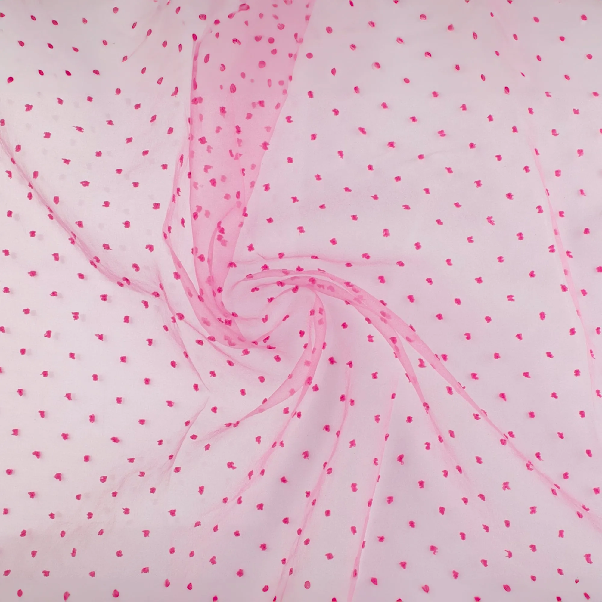 Organza with Embroidered Dot - DOTSY - Pink