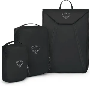 Osprey Ultralight Travel Starter Set, Includes Small & Medium Packing Cube and Garment Folder, Black