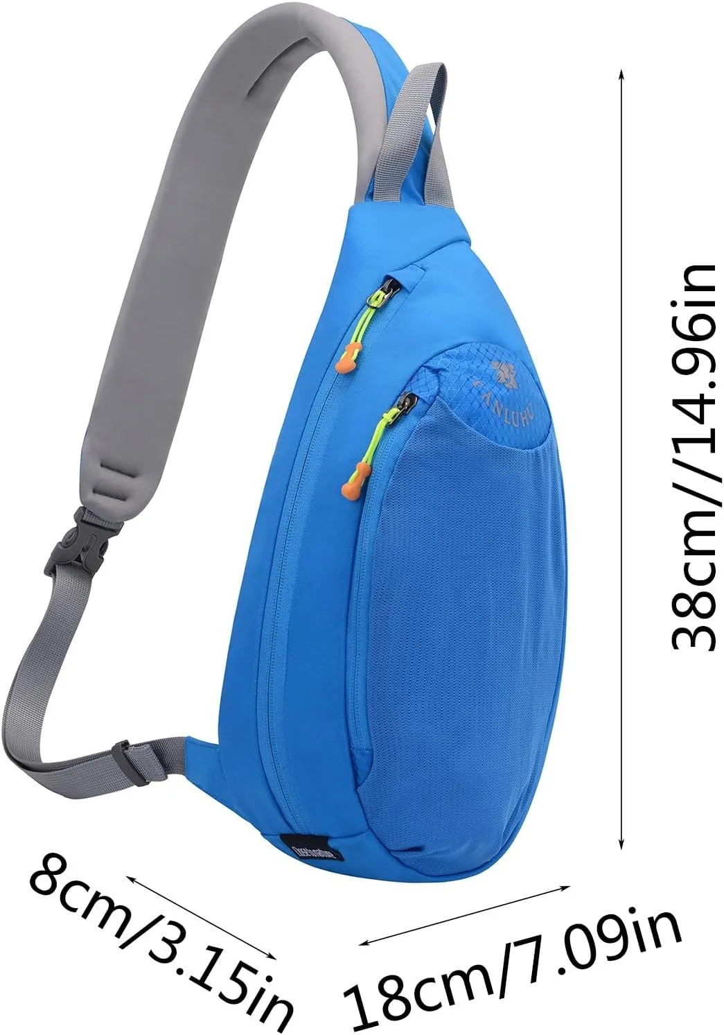 over Shoulder Bag Women Or Man Simple Casual Chest Bag Lightweight Crossbody Bags With Zipper Portable One (B, One Size)