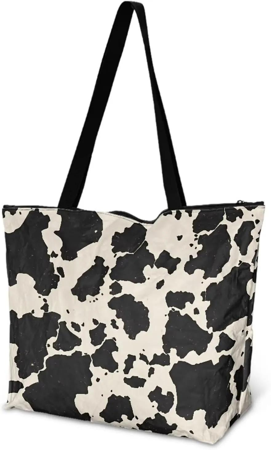 Paper Bag Shoulder Bag with Zippers, Butterfly Flowers Lightweight Large Shopping Beach Totes Bags Book Tote
