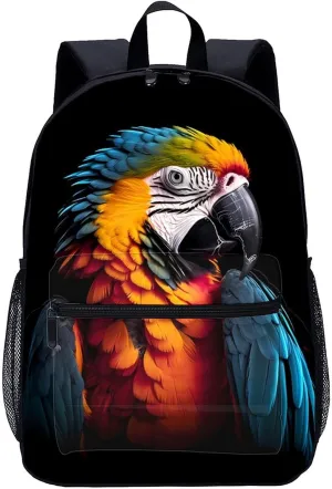 Parrot Bird 17 Inch Print Backpack College Travel Laptop Backpack Casual Daypack