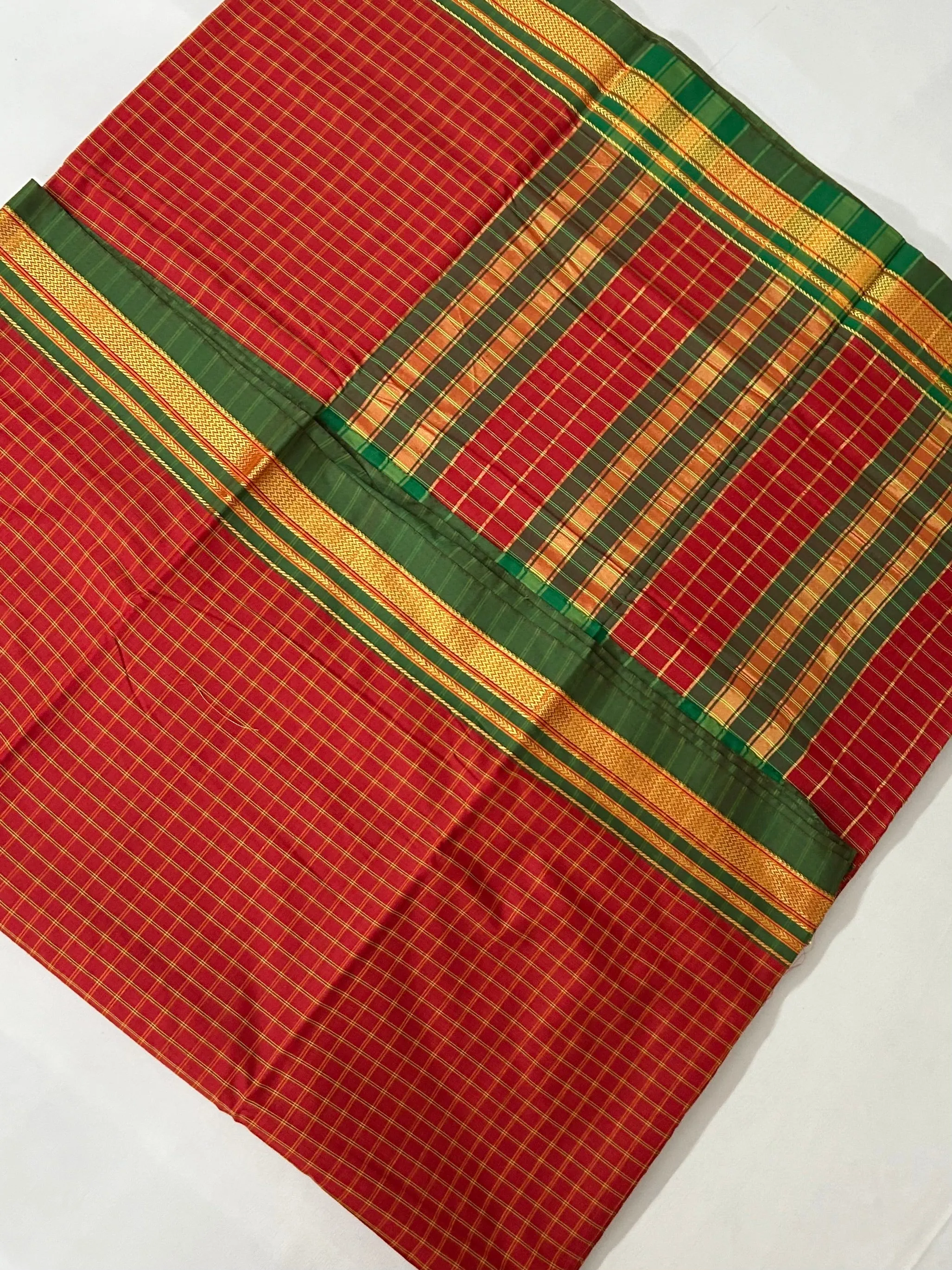 Poona Cotton Check Saree