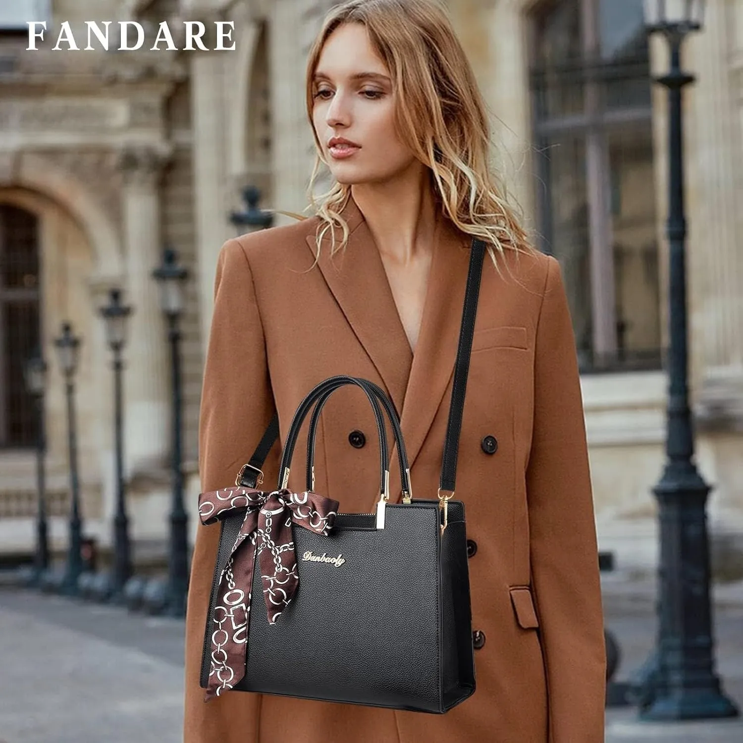 PU Leather Shoulder Womens Lightweight Top Handle Crossbody Messenger for Work Travel Roomy Fashion Totes Handbag