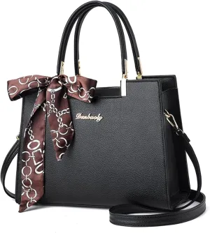 PU Leather Shoulder Womens Lightweight Top Handle Crossbody Messenger for Work Travel Roomy Fashion Totes Handbag
