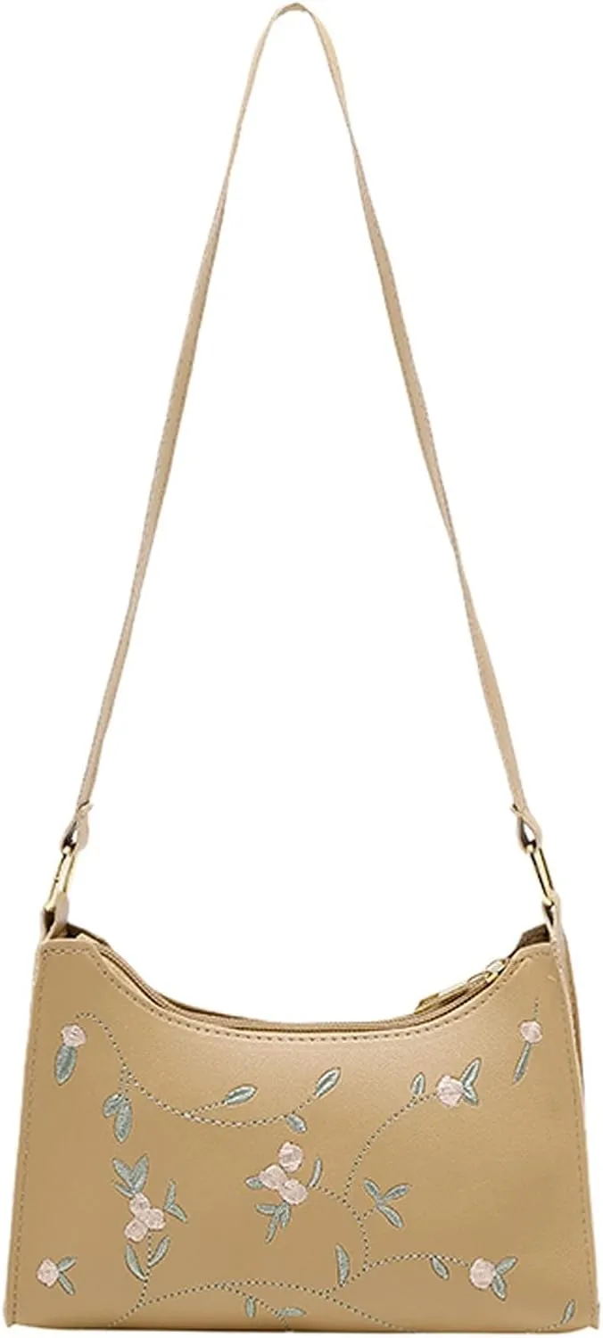 Purses and Handbags Fashion Women Artificial Leather Embroidery Underarm Bag Phone Bag Shoulder Messenger