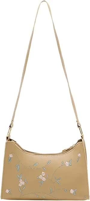 Purses and Handbags Fashion Women Artificial Leather Embroidery Underarm Bag Phone Bag Shoulder Messenger