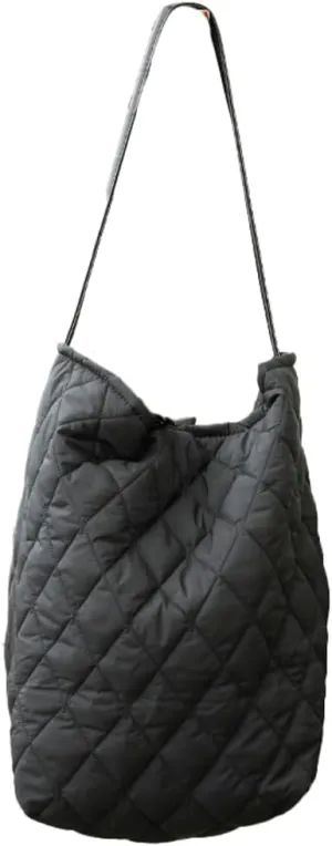 Quilted Bucket Shoulder Bag for Women Large Soft Totes Purse Casual Working Handbag Top-handle Satchel