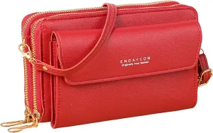 Quilted Crossbody Purses for Women Stadium Crossbody Messenger Bags for Concerts Sporting Events Gifts for Mom(Red)