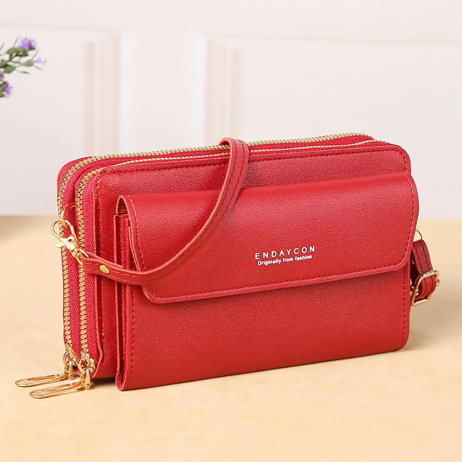 Quilted Crossbody Purses for Women Stadium Crossbody Messenger Bags for Concerts Sporting Events Gifts for Mom(Red)