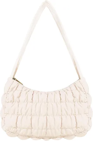 Quilted Puffer Purse for Women Crescent Bag Small Puffer Shoulder Bag Puffy Hobo Bag