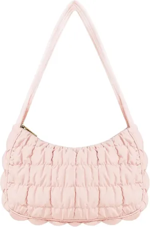 Quilted Puffer Purse for Women Crescent Bag Small Puffer Shoulder Bag Puffy Hobo Bag