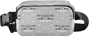 Raccoon Cute Dot Belt Bag for Women Men Fanny Pack Small Waist Pouch Crossbody Bags for Outdoor Hiking Running Travel