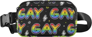 Rainbow Pride Gay Lgbtq Fanny Pack for Women Men Crossbody Belt Bag Fashion Waist Packs Purse with Adjustable Strap Hip Bag for Cycling Running Hiking