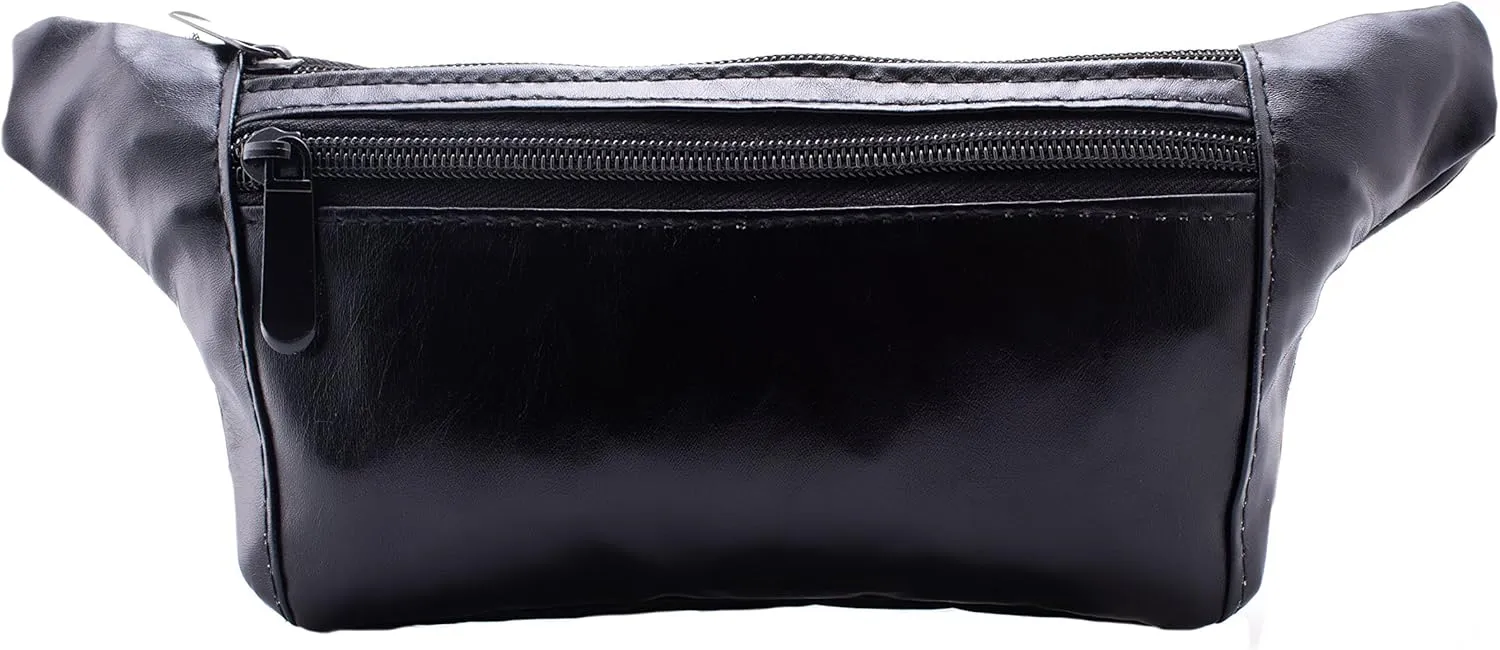 Rave Envy Cute Festival Fanny Waist Packs - Waist Bags for Women - Choice of Color (Leather - Black)