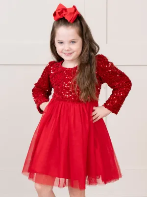 Ruby Sparkle Party Tulle Dress