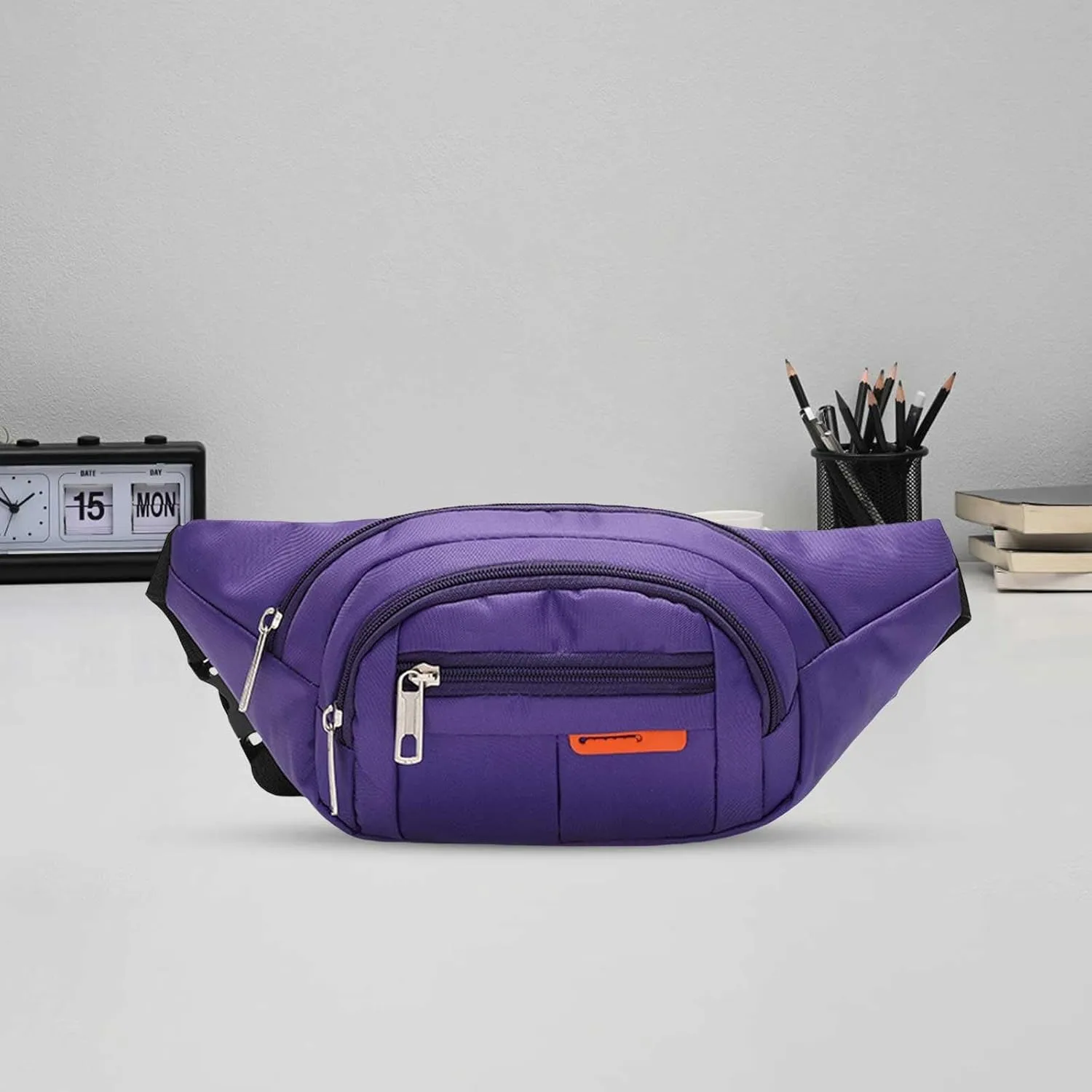 Running Fanny Pack Men's And Women's Mobile Phone Out Of Home Waist Pack with Water Bottle Holder And Phone Holder (Purple, One Size)