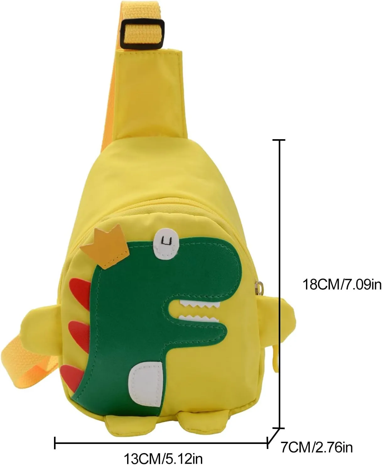 s And Boys Childrens Fashion Cartoon Dinosaur Chest Bags Nylon Adjustable Lightweight Messenger (Green, One Size)