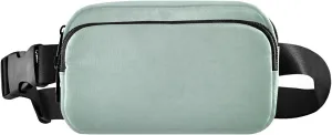Sage Green Paper Texture Belt Bag for Women Men Fanny Pack Small Waist Pouch Crossbody Bags for Outdoor Hiking Running Travel