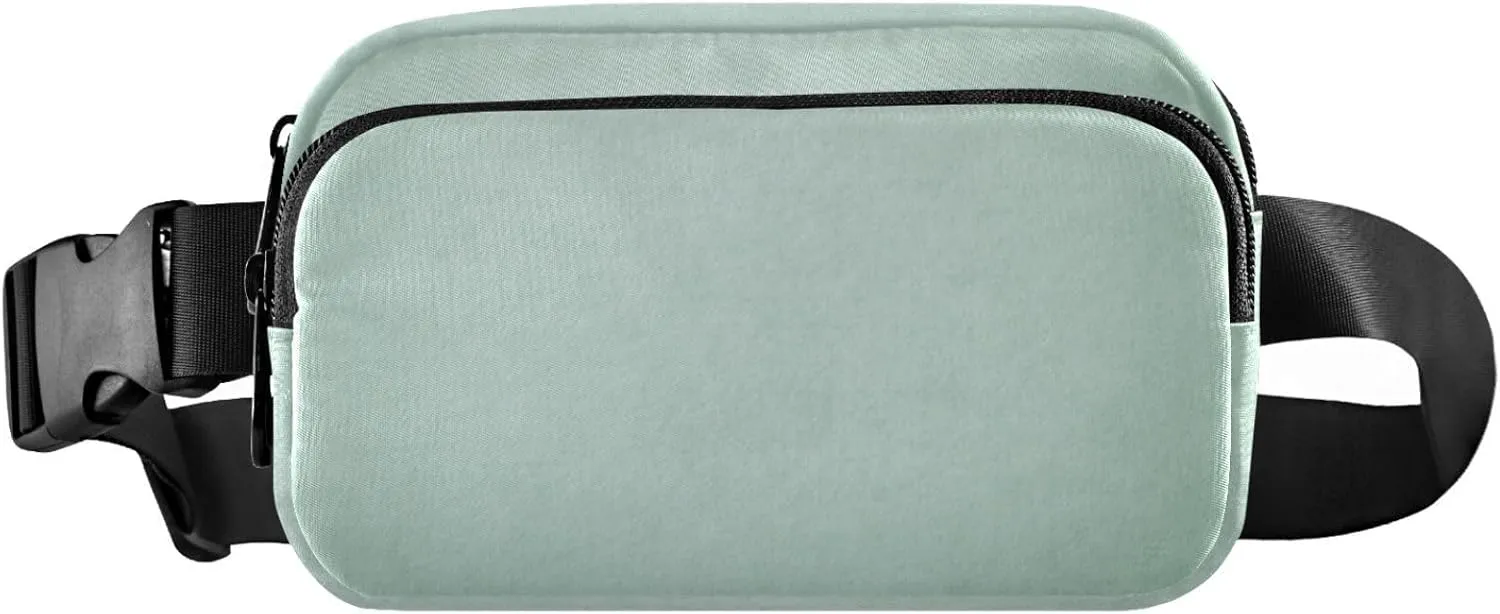 Sage Green Paper Texture Belt Bag for Women Men Fanny Pack Small Waist Pouch Crossbody Bags for Outdoor Hiking Running Travel