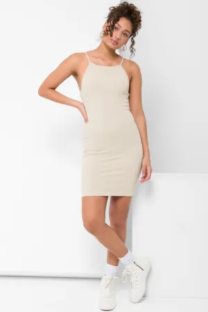 Seamless Racerback Bodycon Dress Natural