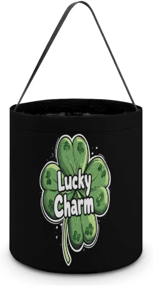 Shamrock Lucky St Patricks Day Halloween Candy Bag Candy Tote Bucket Gift Bags Party Supplies for Women Men