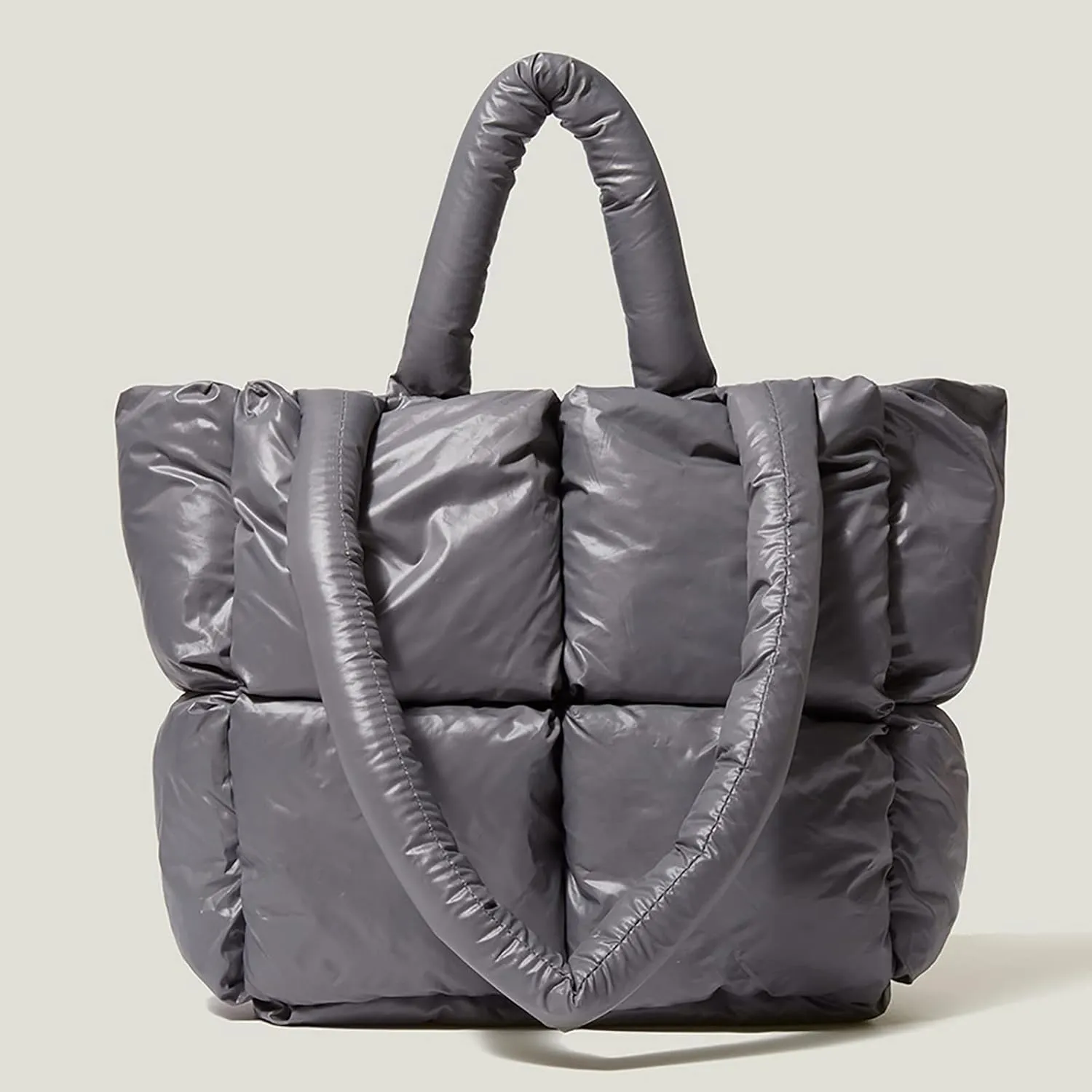 Shoulder Bag for Women Ladies Large Quilted Tote Bag Winter Soft Quilted Shoulder Down Ladies