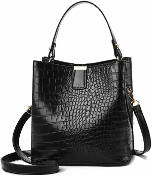 Shoulder Bags Alligator Bucket Bags Women Crocodile Pattern Handbag Retro Totes Ladies PU Leather Shoulder MessengerBags