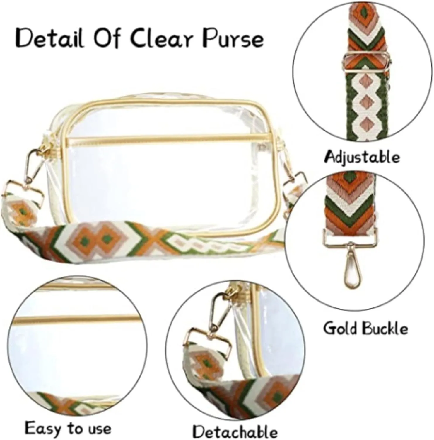 Shoulder Bags for Women Women Shoulder Bag Fashion New Pattern Simple Solid Color Transparent Womens (Gold, One Size)