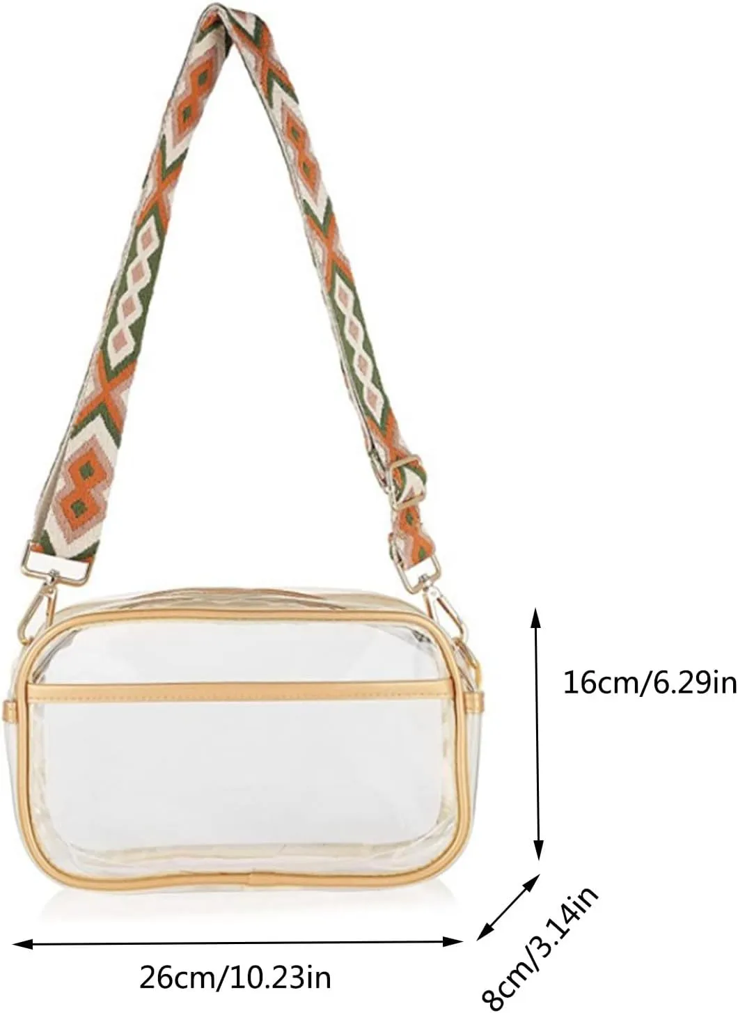 Shoulder Bags for Women Women Shoulder Bag Fashion New Pattern Simple Solid Color Transparent Womens (Gold, One Size)