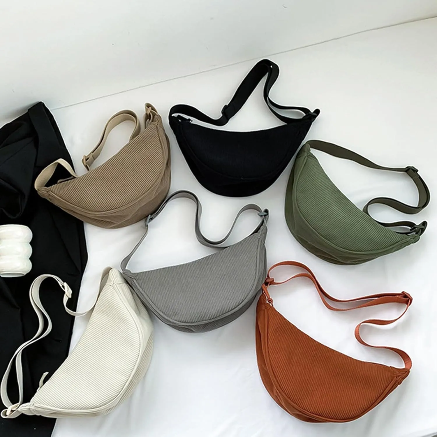 Shoulder Bags for Women Women's Fashion Solid Color Cordulet Crossbody Bag Dumpling Bag Lightweight Underarm Bag