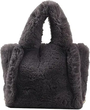 Shoulder Bags Purse Women's Winter Small Size Solid Color Simple Plush Handbag