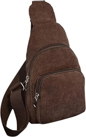 Shoulder Handbags Mini Corduroy Sling Bag Women Shoulder Bag Chest Purse Package