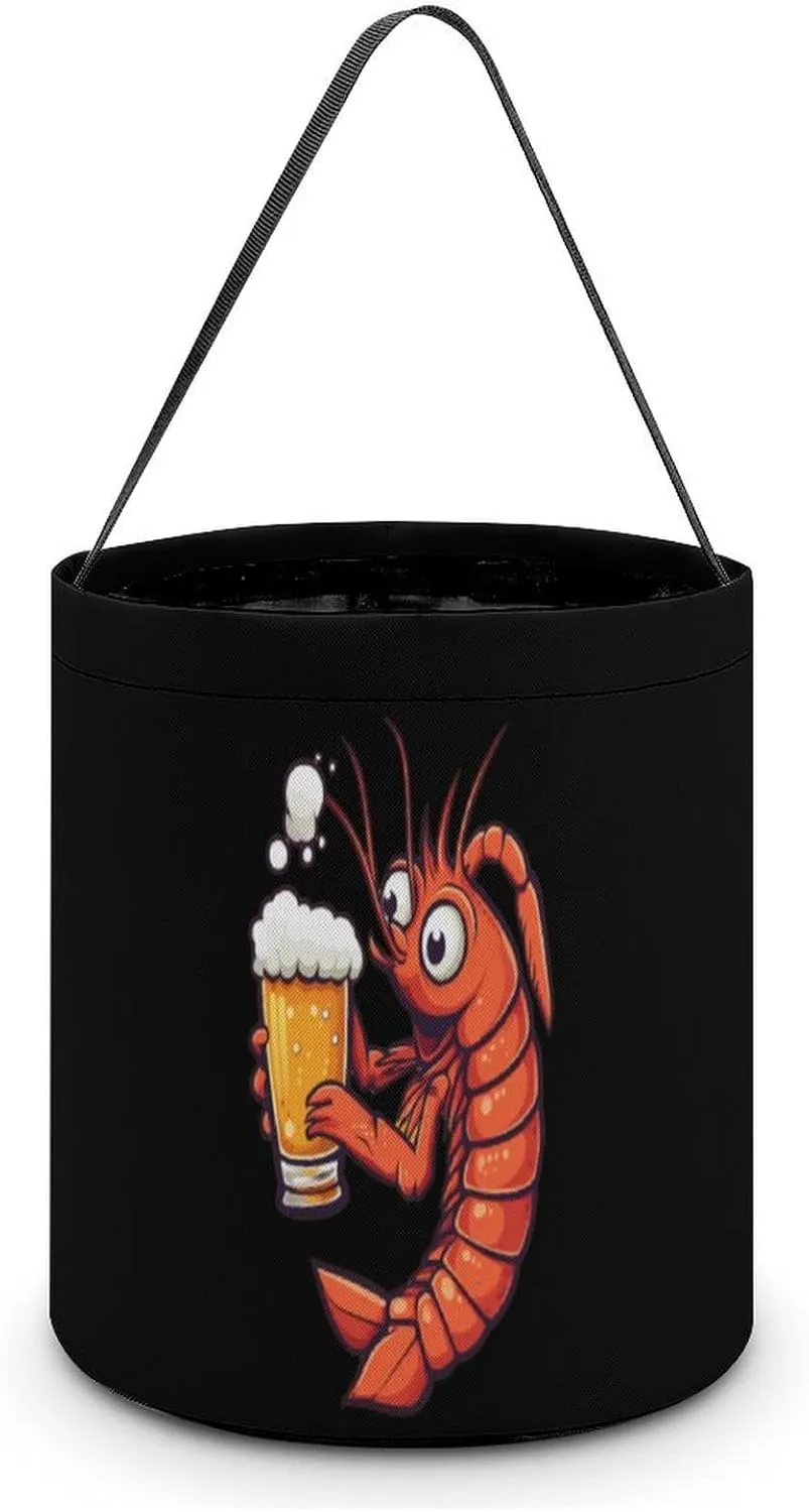 Shrimp Beer Halloween Candy Bag Candy Tote Bucket Gift Bags Party Supplies for Women Men
