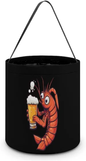 Shrimp Beer Halloween Candy Bag Candy Tote Bucket Gift Bags Party Supplies for Women Men