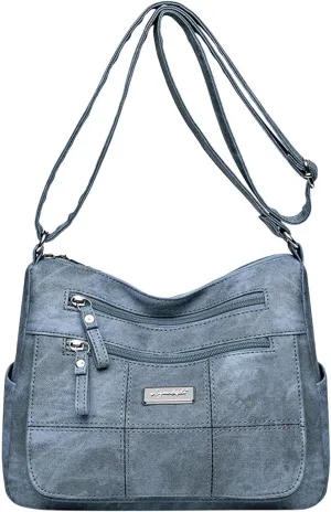 Sling Bags for Women Anti Theft Travel Lightweight Quilted Leather Handbags for Women Womens Crochet Bag(Blue)