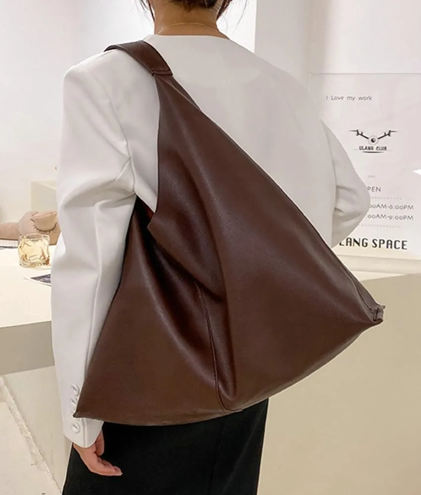 Slouchy Shoulder Bag for Women Large Soft Vegan Leather Totes Working Purse Casual Pure Handbag Top-handle Satchel