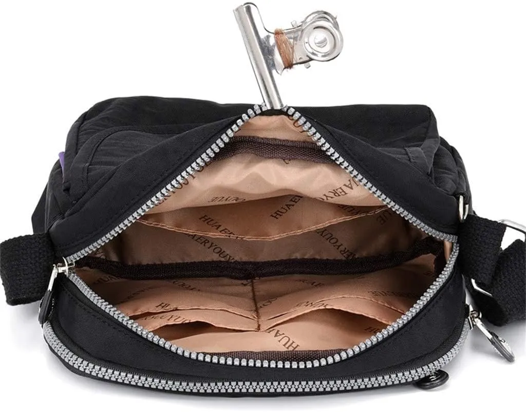 Soft Leather Purses for Women Stadium Crossbody Messenger Bags for Concerts Sporting Events Elegant Sling Bag(Black)