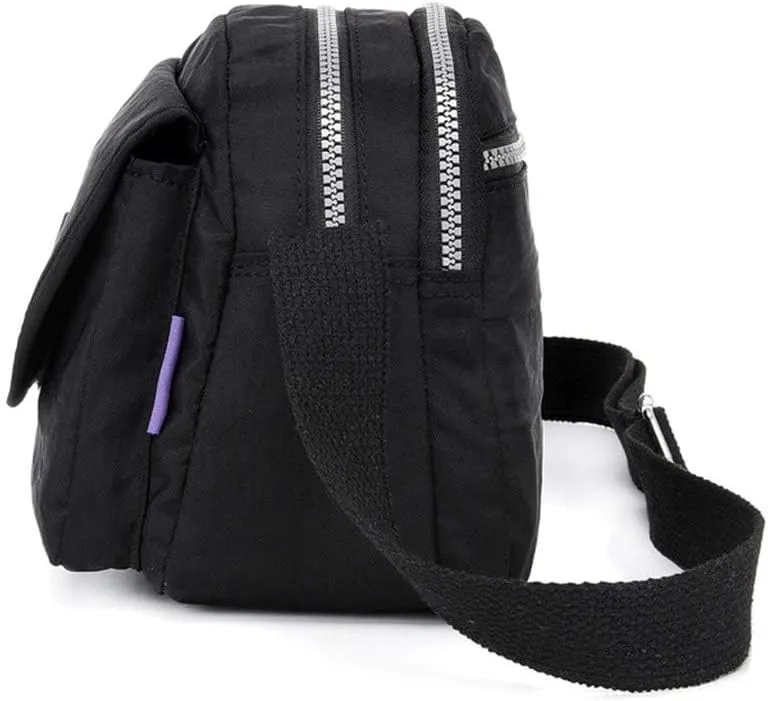 Soft Leather Purses for Women Stadium Crossbody Messenger Bags for Concerts Sporting Events Elegant Sling Bag(Black)