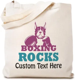 Speedy Pros Canvas Tote Bag for Women Boxing Rocks Sport Boxer Beach Bags for Women